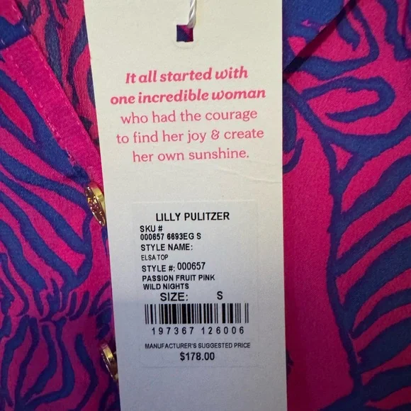 Lilly Pulitzer Elsa  Zebra Print Blouse - Picture 3 of 6
